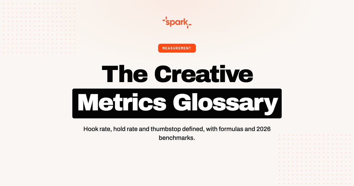 Hook Rate, Hold Rate &amp; Thumbstop: The Creative Metrics Glossary for Paid Social