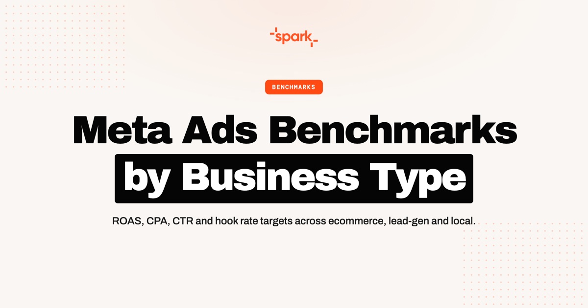 Meta Ads Benchmarks by Business Type (2026): ROAS, CPA, CTR &amp; Hook Rate Targets